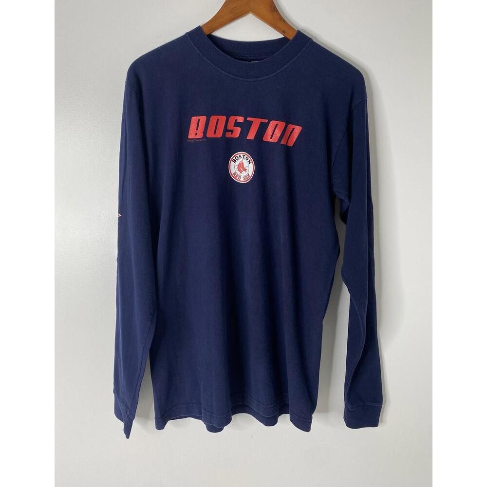Boston Red Sox Long Sleeved Majestic Graphic Tee T-Shirt Medium 100% Cotton